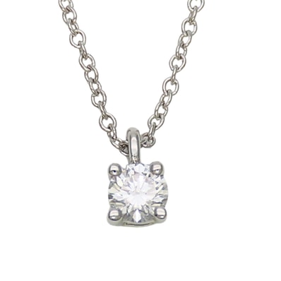 【中古】 ティファニー ネックレス ソリティア Pt950 ダイヤモンド 約2.4g プラチナ 1PD シンプル ジュエリー レディース 女性 TIFFANY&Co.