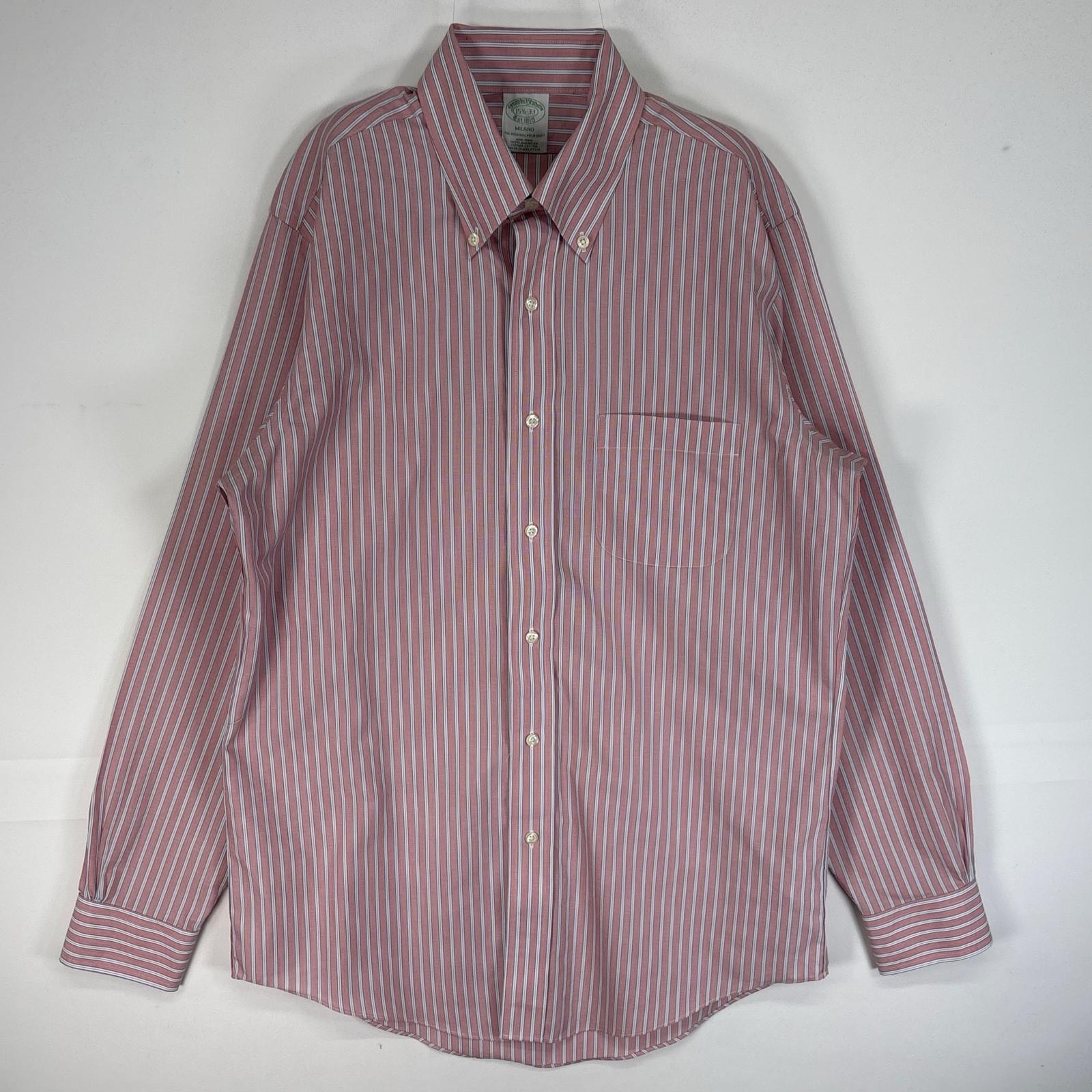 古着 ブルックスブラザーズ Brooks Brothers 長袖シャツ ストライプ 1818 胸ポケ 55161  ピンク系 マルチカラー メンズ