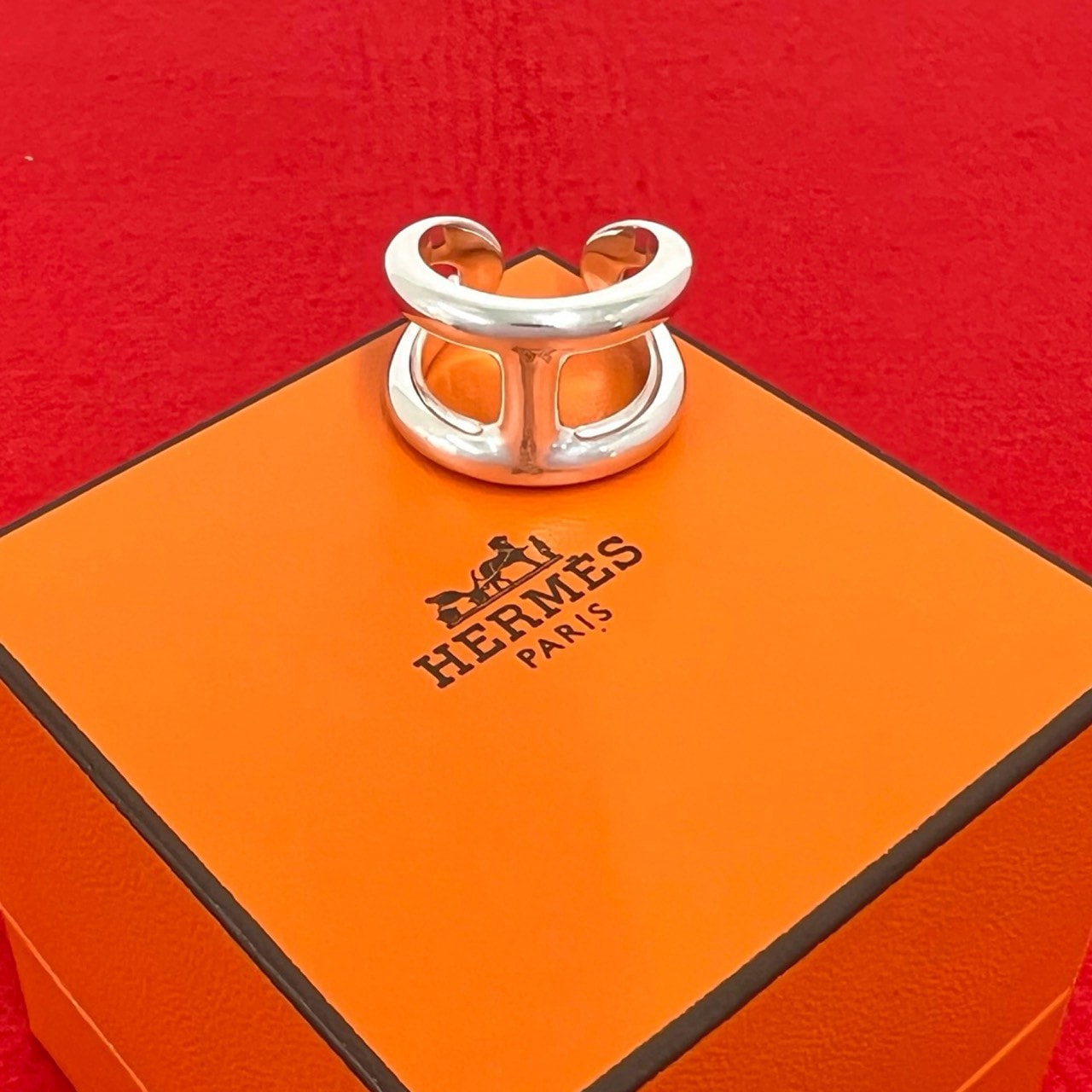 HERMES エルメス オスモズ GM リング シルバー925 リング・指輪 17号 シルバー
380-6