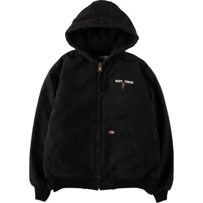古着 ディッキーズ Dickies アクティブジャケットタイプ 中綿入り ダックフルジップパーカー メンズL相当/eaa651279