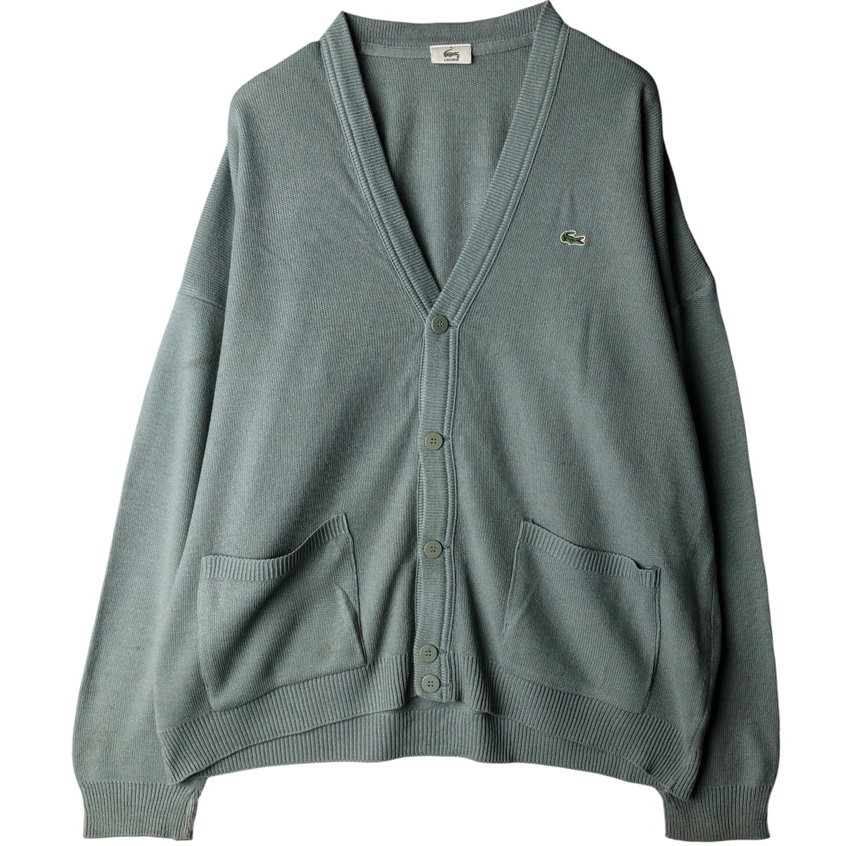 古着 70~80年代 ラコステ LACOSTE アクリルニットカーディガン メンズXL相当 ヴィンテージ/eaa589660