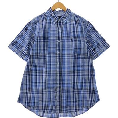 古着 ラルフローレン Ralph Lauren 半袖 ボタンダウン チェックシャツ メンズXL相当/eaa536070