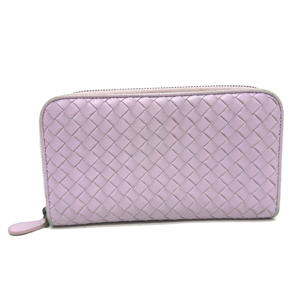 ボッテガヴェネタ BOTTEGA VENETA イントレチャート 114076 財布 ラウンドファスナー ウォレット 長財布 レザー パープル