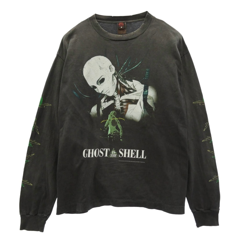 SAINT MICHAEL セントマイケル Tシャツ 24AW SM-YS1-0000-C33 GS_LS TEE/GITS 攻殻機動隊 プリント クルーネック 長袖 Tシャツ チャコール系 XL【中古】