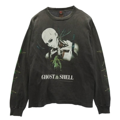 SAINT MICHAEL セントマイケル Tシャツ 24AW SM-YS1-0000-C33 GS_LS TEE/GITS 攻殻機動隊 プリント クルーネック 長袖 Tシャツ チャコール系 XL【中古】
