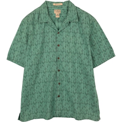 古着 90~00年代 エルエルビーン L.L.Bean TRADITIONAL FIT 総柄 半袖 オープンカラー コットンシャツ ボックスシャツ メンズL相当 ヴィンテージ/eaa623507