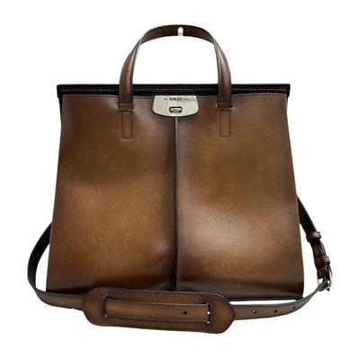 美品 Berluti ベルルッティ ルッティ ブラウン シルバー金具 レザー トートバッグ ショルダーバッグ S1-00121 【中古】