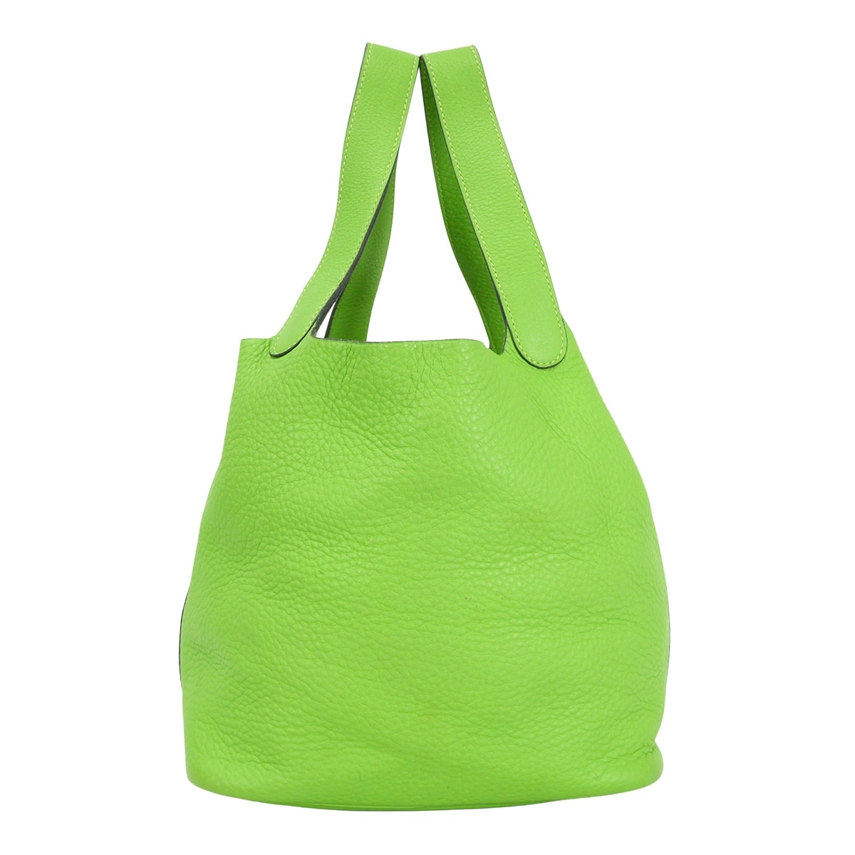 【渋谷並木橋店】HERMES エルメス ハンドバッグ ピコタン 22 MM アップルグラニー トリヨンクレマンス シルバー金具 □G刻印 ABランク【中古】