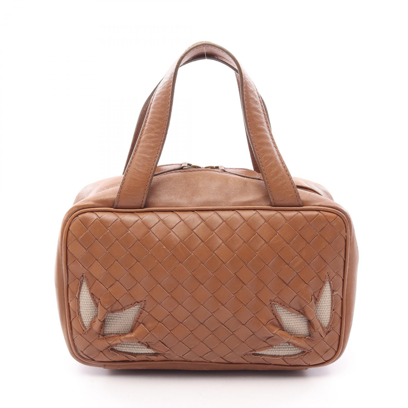 ボッテガヴェネタ BOTTEGA VENETA イントレチャート ハンドバッグ バッグ レザー レディース ブラウン系 【中古】