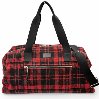 極美品 サンローランパリ ボストンバッグ レッド レディース 594400