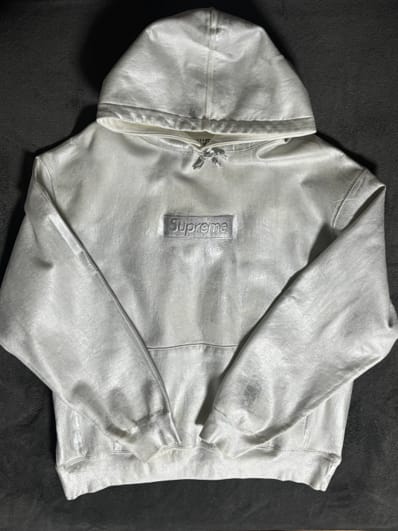 Supreme x MM6 Maison Margiela Foil Box Logo Hooded Sweatshirt "White"