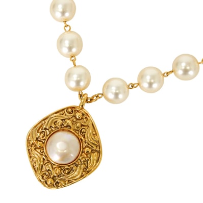 CHANEL シャネル ネックレス パール ココマーク ヴィンテージ ゴールド ゴールド金具 SAランク【中古】