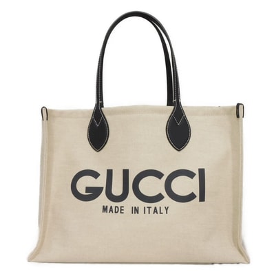 GUCCI グッチ ロゴ プリント ミディアム トート ダークブルー 日本限定 GGスプリーム コットンリネン ナチュラル トートバッグ 772176 FACUL 8941