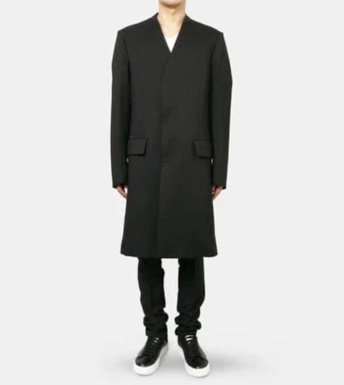 maison margiela ノーカラーロングジャケット