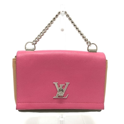 ルイヴィトン LOUIS VUITTON ロックミー2 BB M54103 トリコロール カバン 2WAY ハンドバッグ ショルダーバッグ レザー ローズ ピンク×カーキ×ベージュ