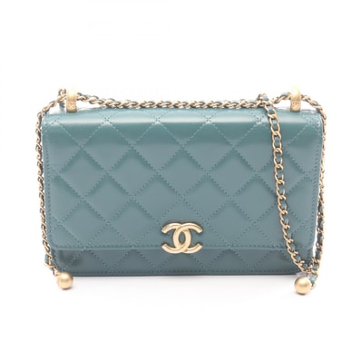シャネル CHANEL マトラッセ ショルダーバッグ バッグ レザー レディース グリーン系 AP2289 【中古】