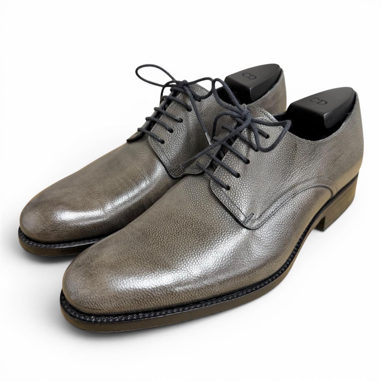 美品 ディオールオム レザーシューズ グレー系 メンズ 42