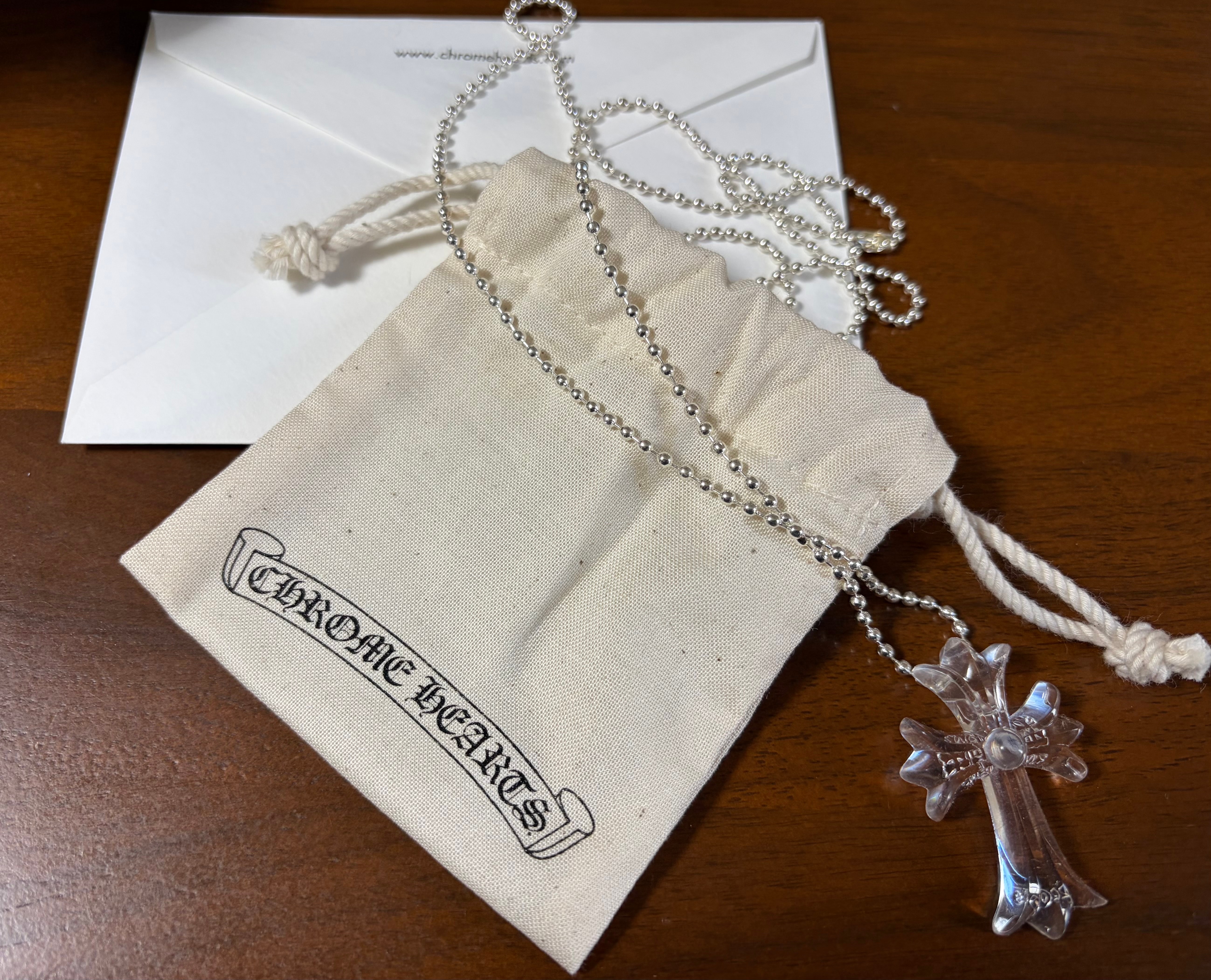 Chrome Hearts Rubber Small CH Cross Silicon Necklace "Clear"