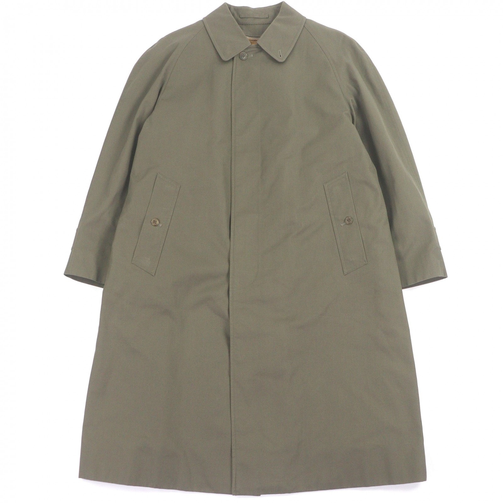 美品 バーバリー ステンカラーコート カーキ メンズ 92-170