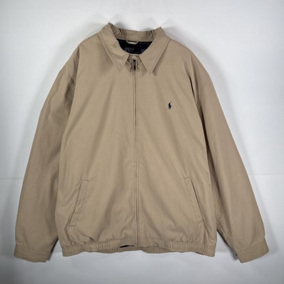 古着 90's/90年代 ポロバイラルフローレン Polo by Ralph Lauren スウィングトップジャケット 裏地チェック 2LTTALL ベージュ メンズ