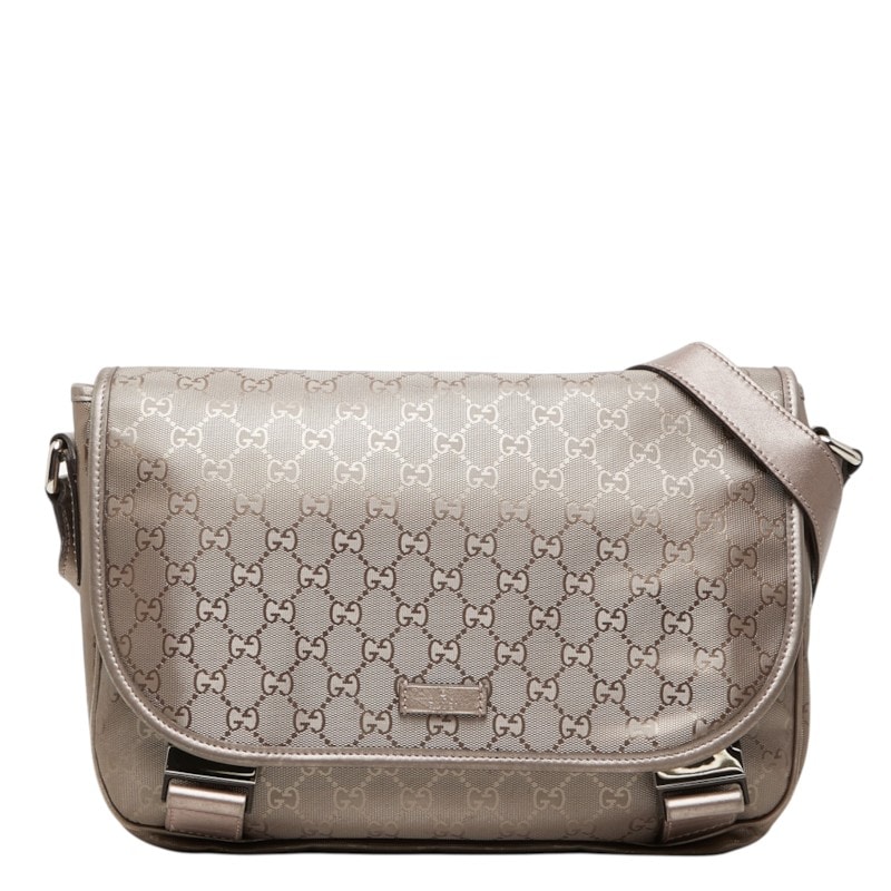 グッチ GGインプリメ 斜め掛け ショルダーバッグ メッセンジャーバッグ 201732 ブラウン系 PVC レディース GUCCI 中古