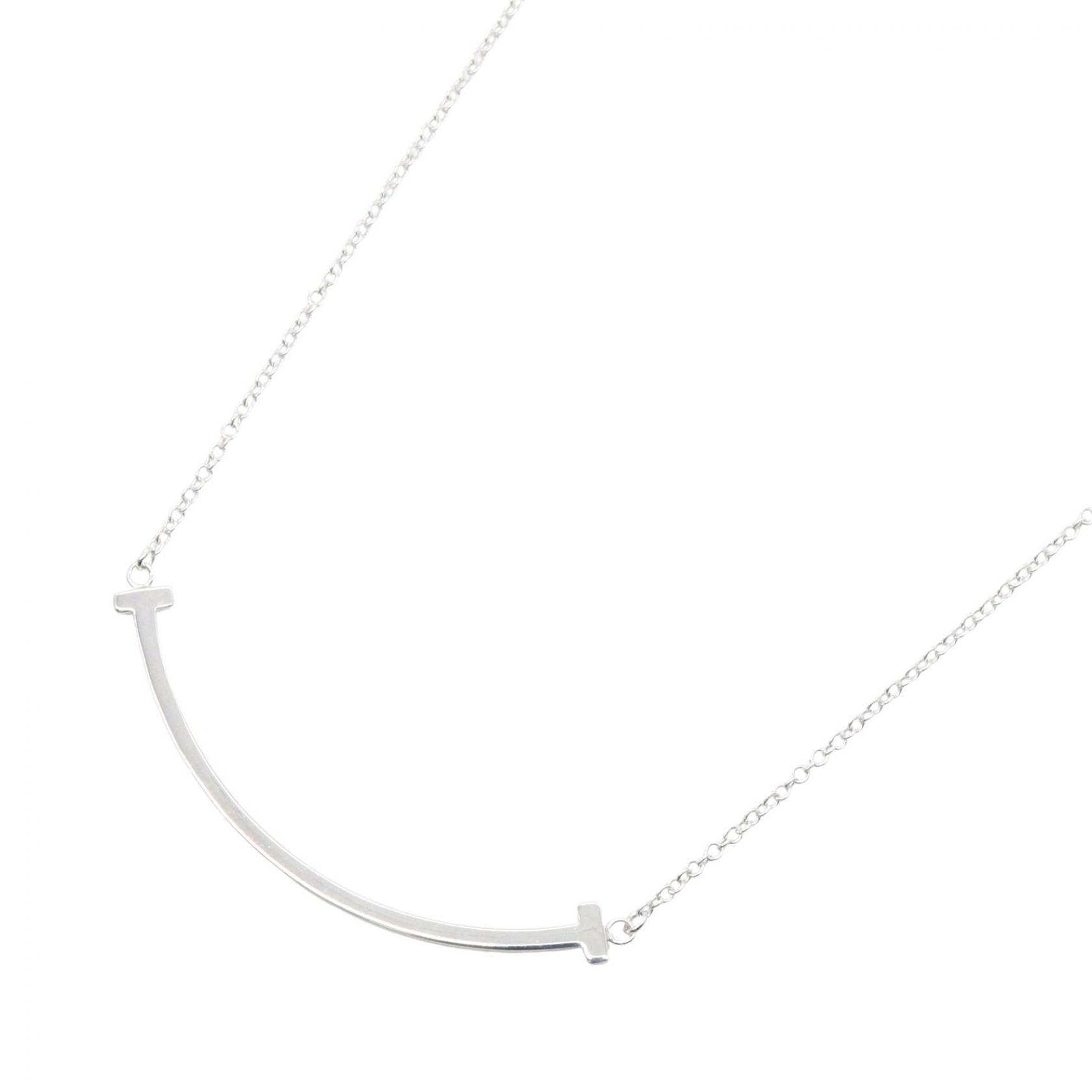 ティファニー TIFFANY&CO Tスマイル スモール ネックレス ネックレス ジュエリー K18WG(ホワイトゴールド) レディース シルバー系 60011677 【中古】