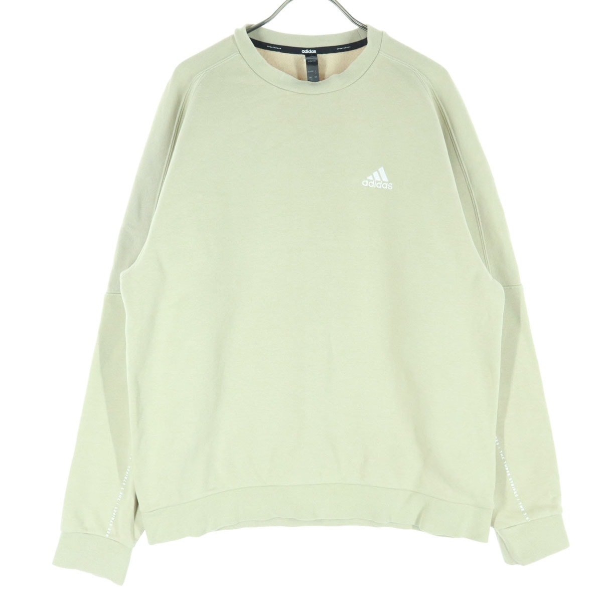 adidas アディダス 裏起毛 ロゴ 長袖 トレーナー M ベージュ