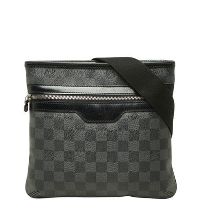 ルイ ヴィトン ダミエ グラフィット トマス 斜め掛け ショルダーバッグ N58028 ブラック PVC レザー レディース LOUIS VUITTON 中古