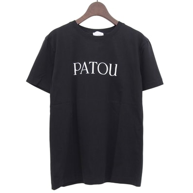 パトゥ ロゴプリント コットン Tシャツ トップス レディース ブラック XS ES-JE029-99-6 XS