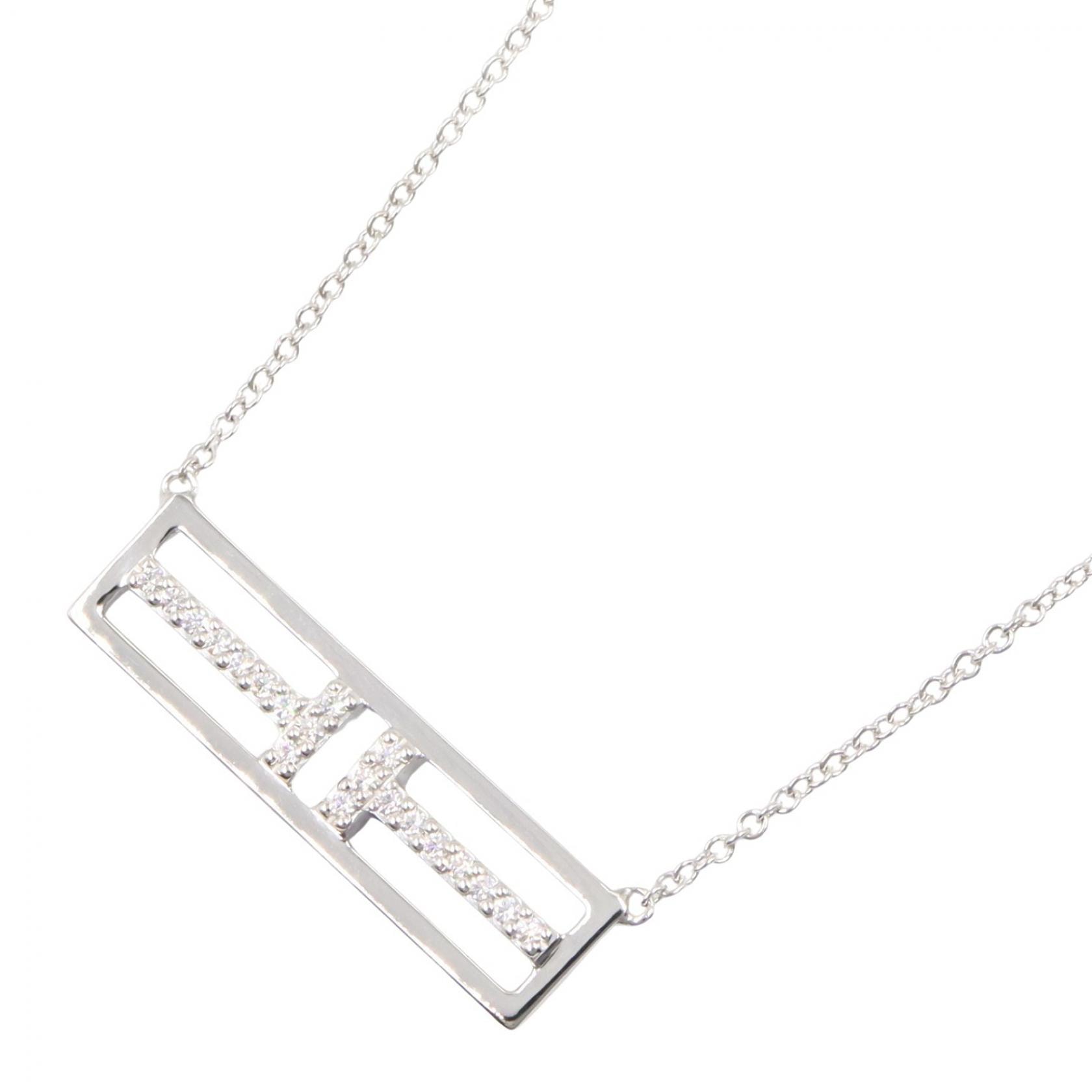 ティファニー TIFFANY&CO Tトゥー オープン ホリゾンタル ダイヤ ネックレス ネックレス ジュエリー K18WG(ホワイトゴールド) ダイヤモンド レディース シルバー系 / クリア系 【中古】
