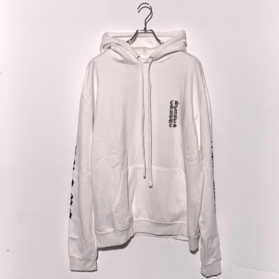 Chrome Hearts Vertical Logo Pullover Hoodie "White"