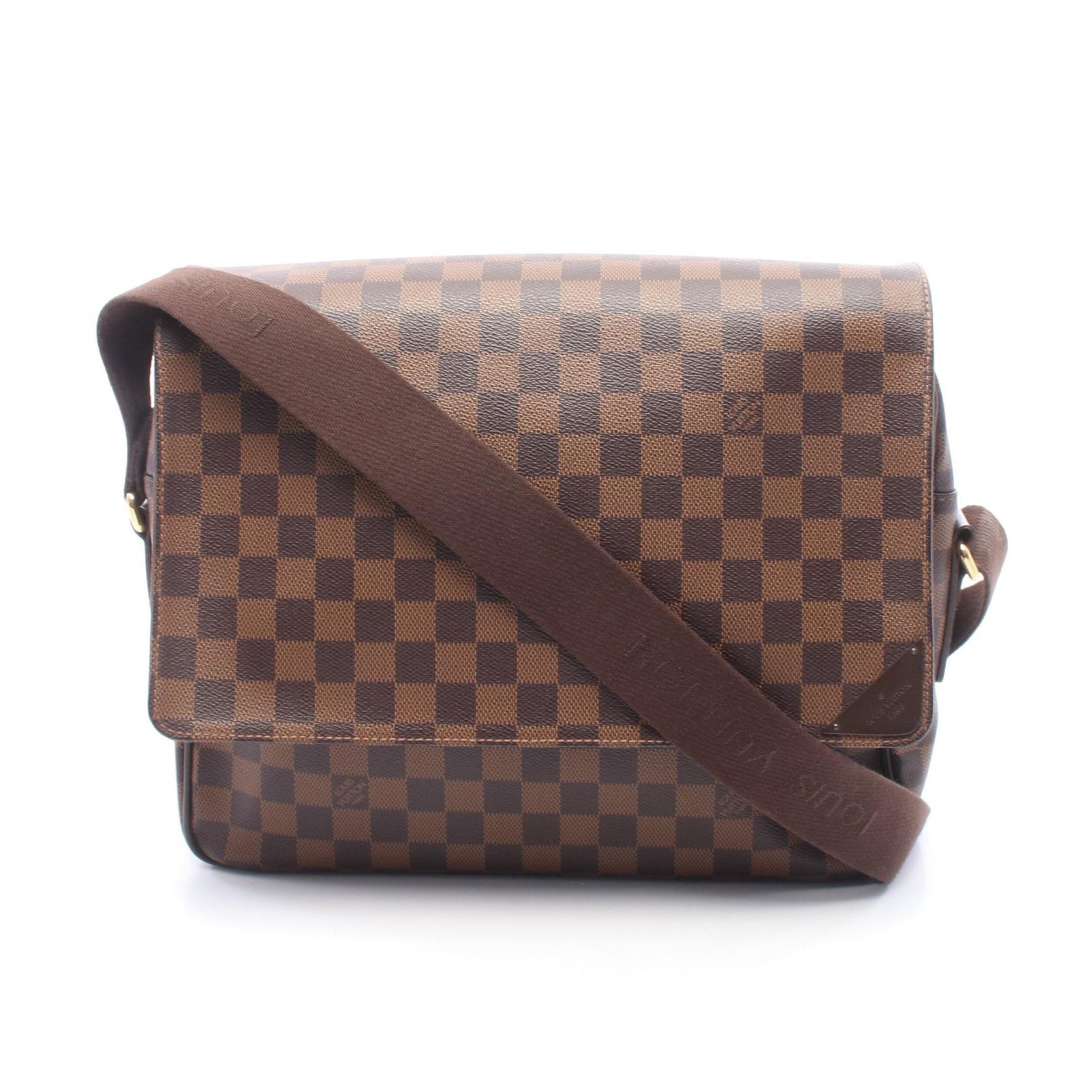 ルイ・ヴィトン LOUIS VUITTON シェルトンMM ダミエエベヌ ショルダーバッグ バッグ PVCコーティングキャンバス レザー メンズ レディース ブラウン系 N41149 【中古】