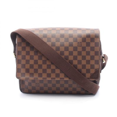 ルイ・ヴィトン LOUIS VUITTON シェルトンMM ダミエエベヌ ショルダーバッグ バッグ PVCコーティングキャンバス レザー メンズ レディース ブラウン系 N41149 【中古】