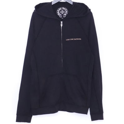 Chrome Hearts Back CH Plus Print Zip Up Hoodie "Black"
