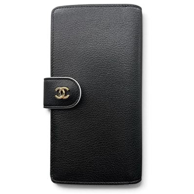 CHANEL 希少 展示品級美品 シャネル 26SS ロングウォレット 二つ折り長財布 AP5219 レザー 新型シリアルシール ブラック ホワイト ゴールド金具 箱・袋付属 ギフト プレゼント SAランク 中古 鑑定済 シャネル財布