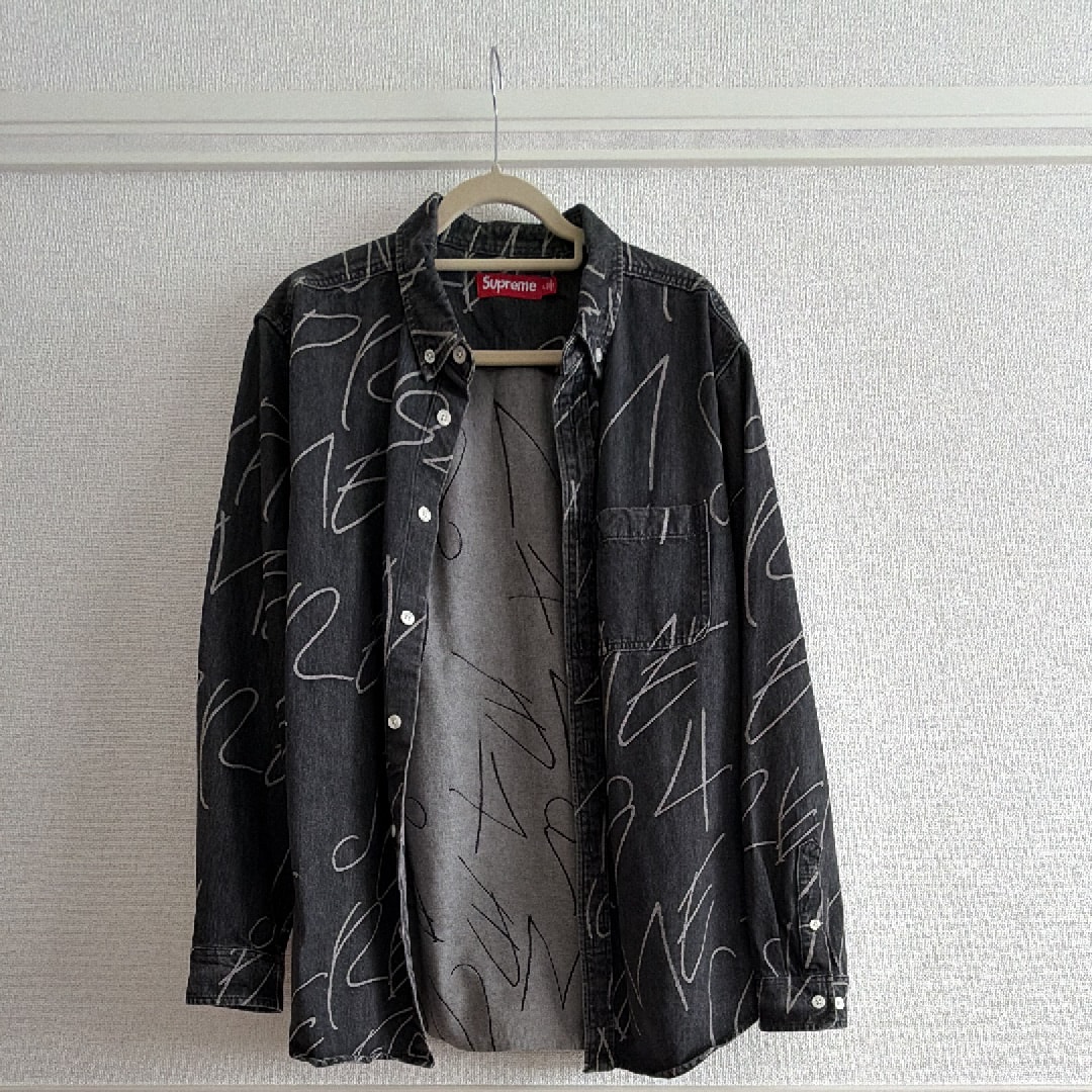 Supreme Handwriting Jacquard Denim Shirt 