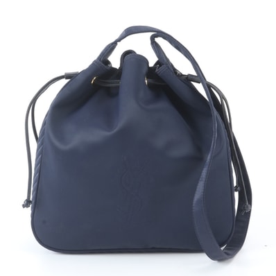 ■美品 イヴ サンローラン YSL ロゴ ドローストリング 巾着