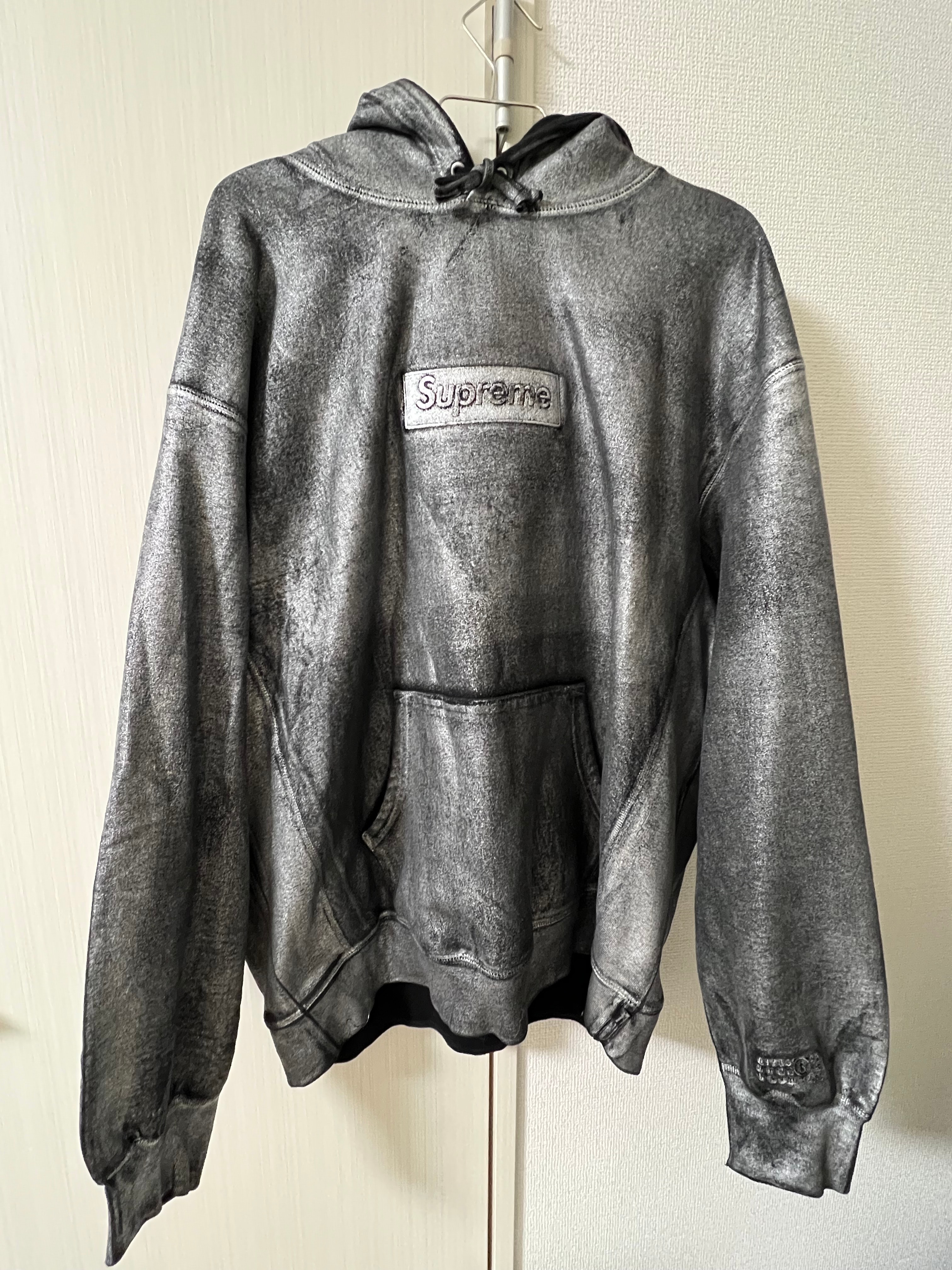 Supreme x MM6 Maison Margiela Foil Box Logo Hooded Sweatshirt "Black"