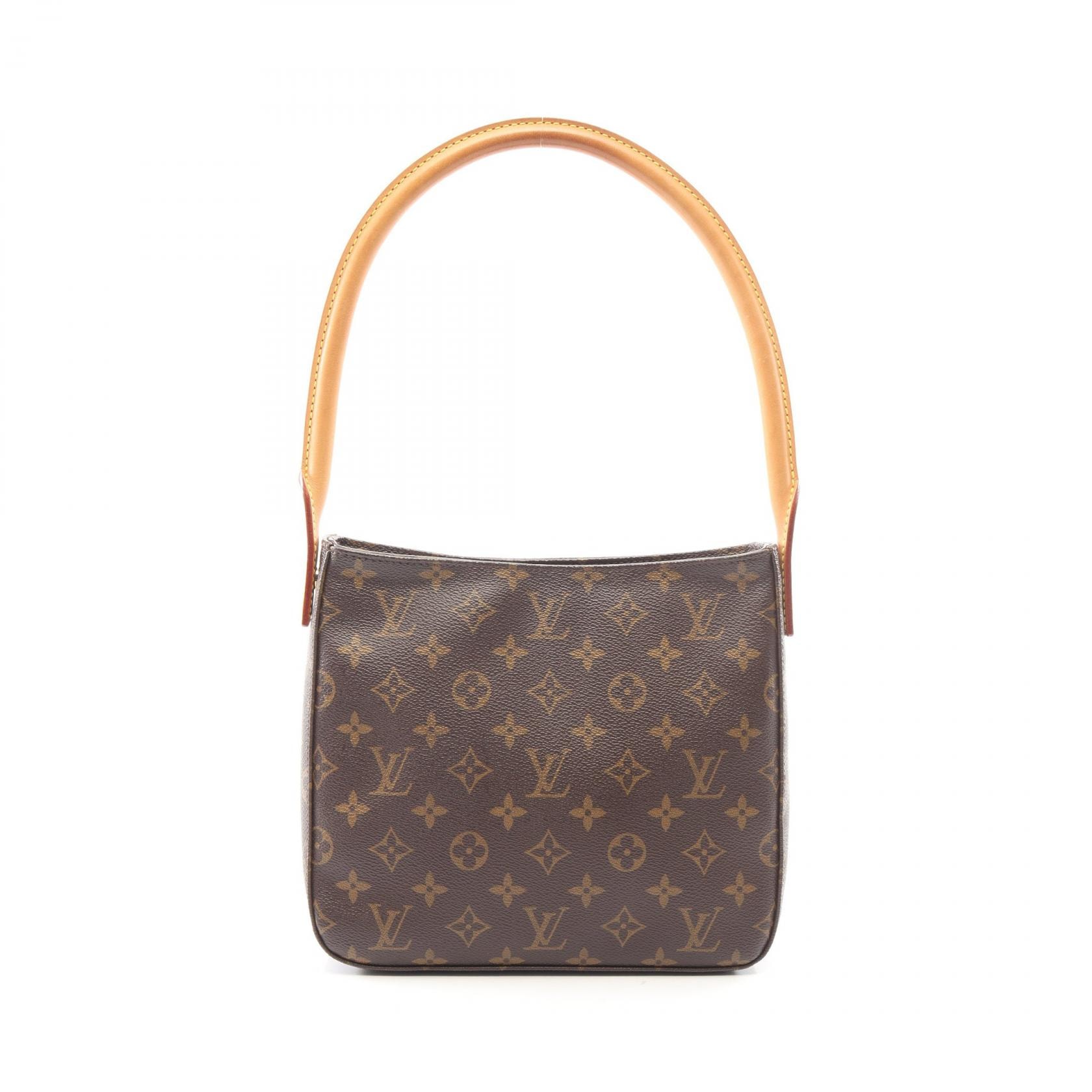 ルイ・ヴィトン LOUIS VUITTON ルーピングMM ショルダーバッグ バッグ PVCコーティングキャンバス レザー モノグラム レディース ブラウン系 M51146 【中古】