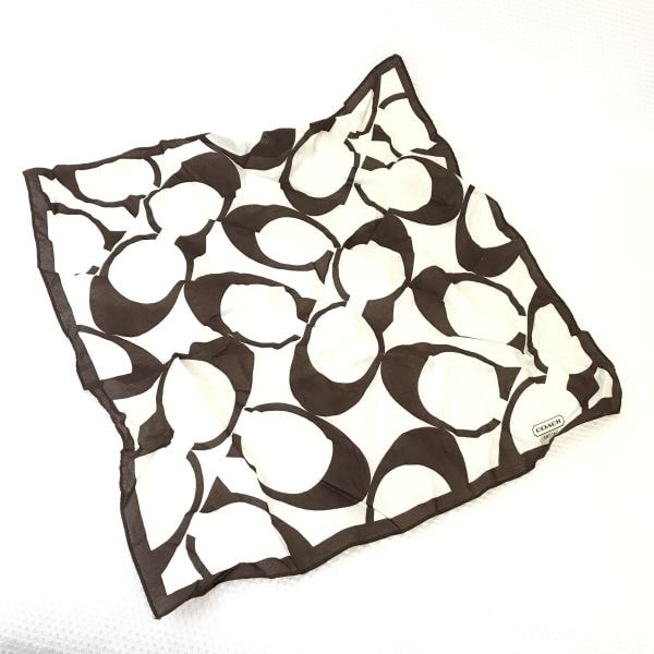 COACH★スカーフ【48×48/brown×white】Scarf◆senCM69