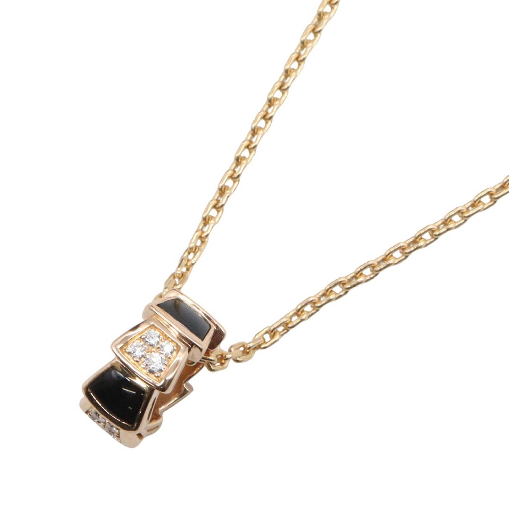 ブルガリ BVLGARI セルペンティ オニキス ダイヤ ネックレス ネックレス ジュエリー K18PG(ピンクゴールド) ダイヤモンド オニキス レディース ゴールド系 / クリア系 / ブラック系 【中古】