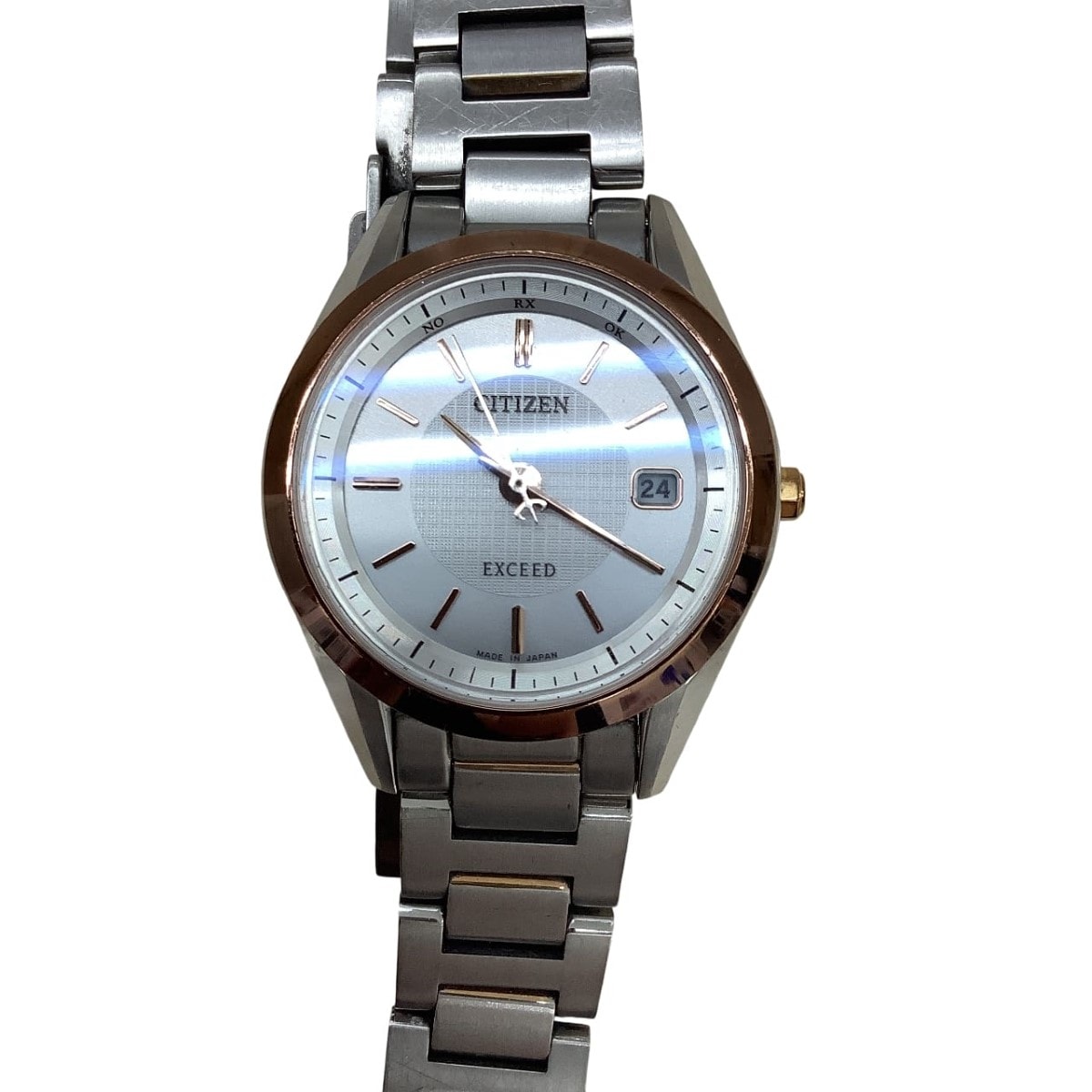 CITIZEN シチズン 腕時計 クォーツ 箱・取説・コマ付 ステンレススチール ホワイト ES 1044-51A