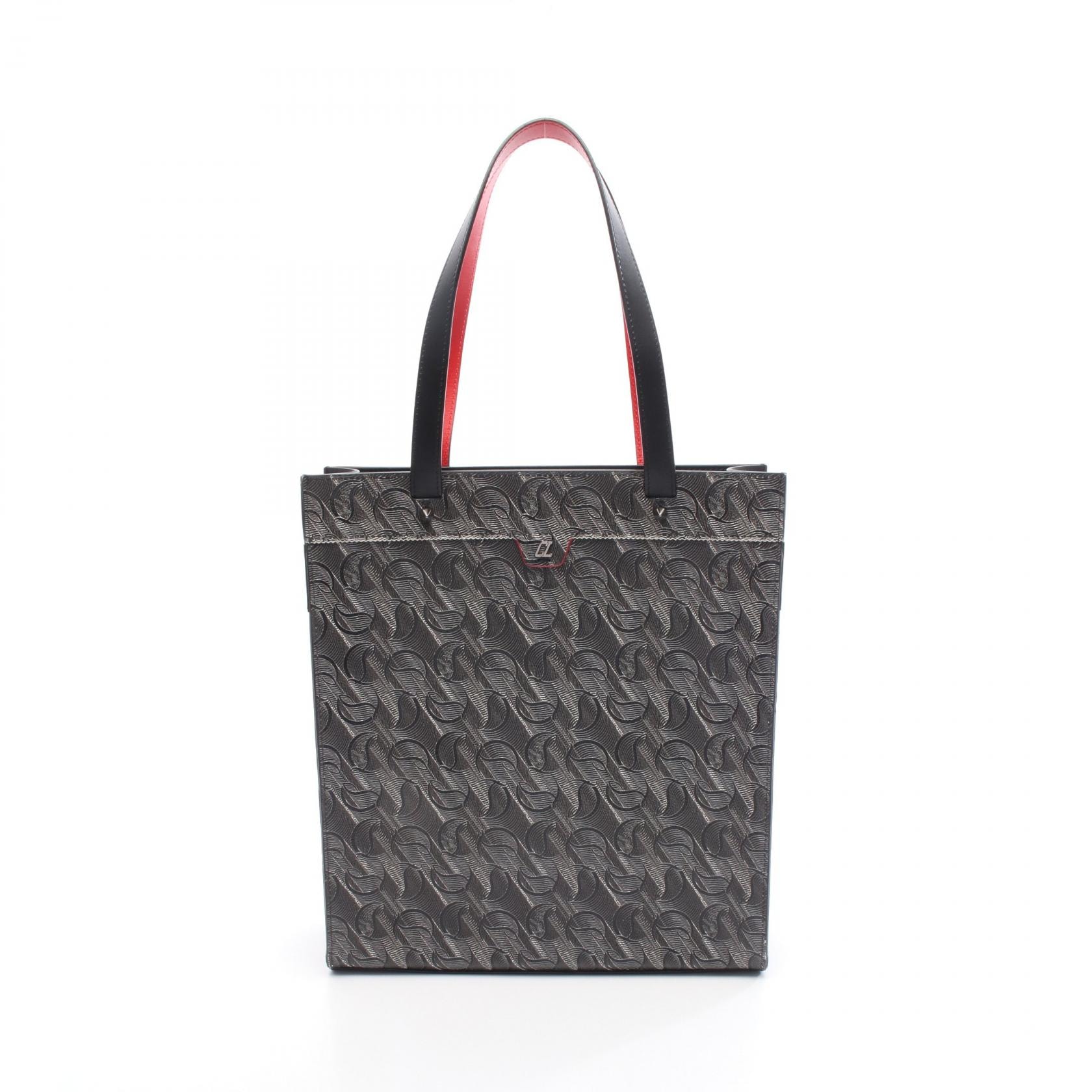 クリスチャンルブタン Christian Louboutin RUISTOTE ルイストート シグネチャー トートバッグ バッグ PVCコーティングキャンバス レザー メンズ グレー系 / ブラック系 【中古】