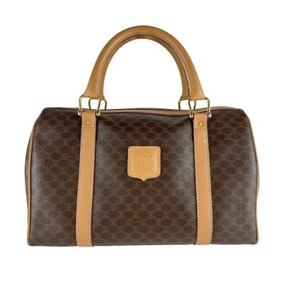 セリーヌ CELINE ハンドバッグ マカダム PVCコーティングキャンバス ブラウン レディース【中古】 z10220