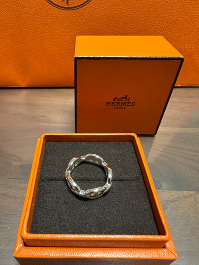 Hermes Chaine D'ancre Enchainee Ring PM "Silver"