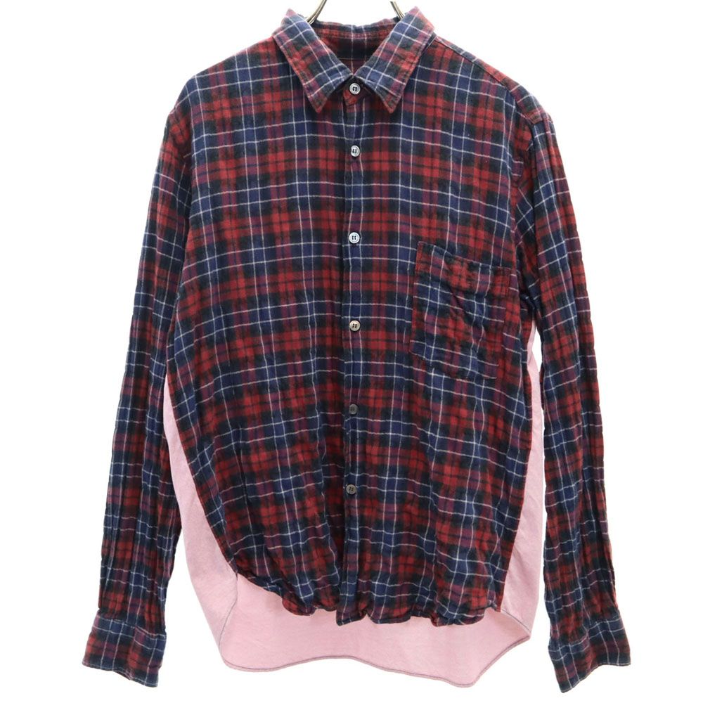 COMME des GARCONS HOMME 2009年 00s 長袖 ワッシャー加工 ソフトオックスフォード切替 ネルシャツ