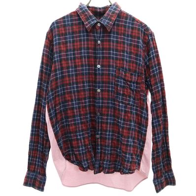 COMME des GARCONS HOMME 2009年 00s 長袖 ワッシャー加工 ソフトオックスフォード切替 ネルシャツ