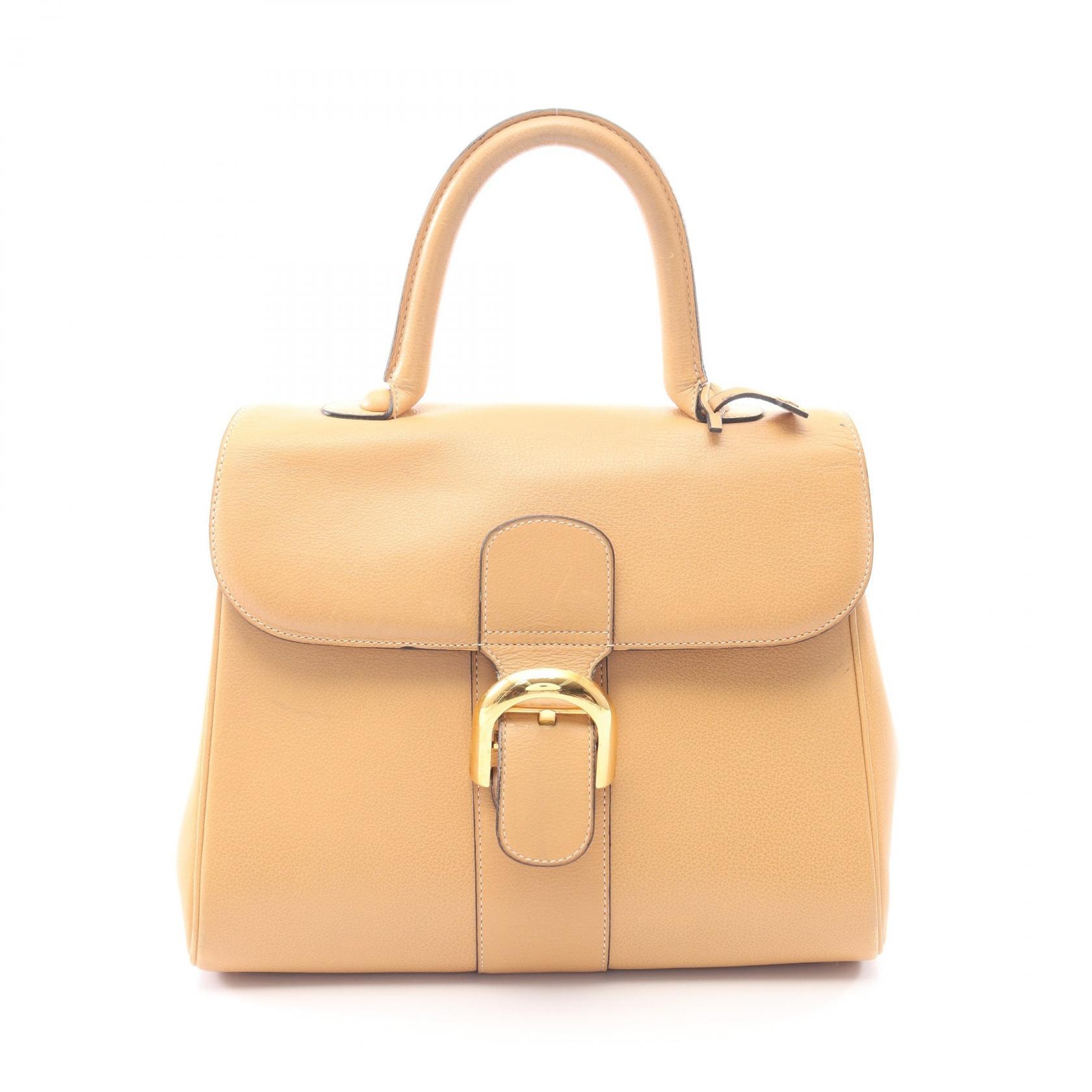 デルヴォー Delvaux ブリヨン MM ハンドバッグ バッグ レザー レディース ベージュ系 【中古】
