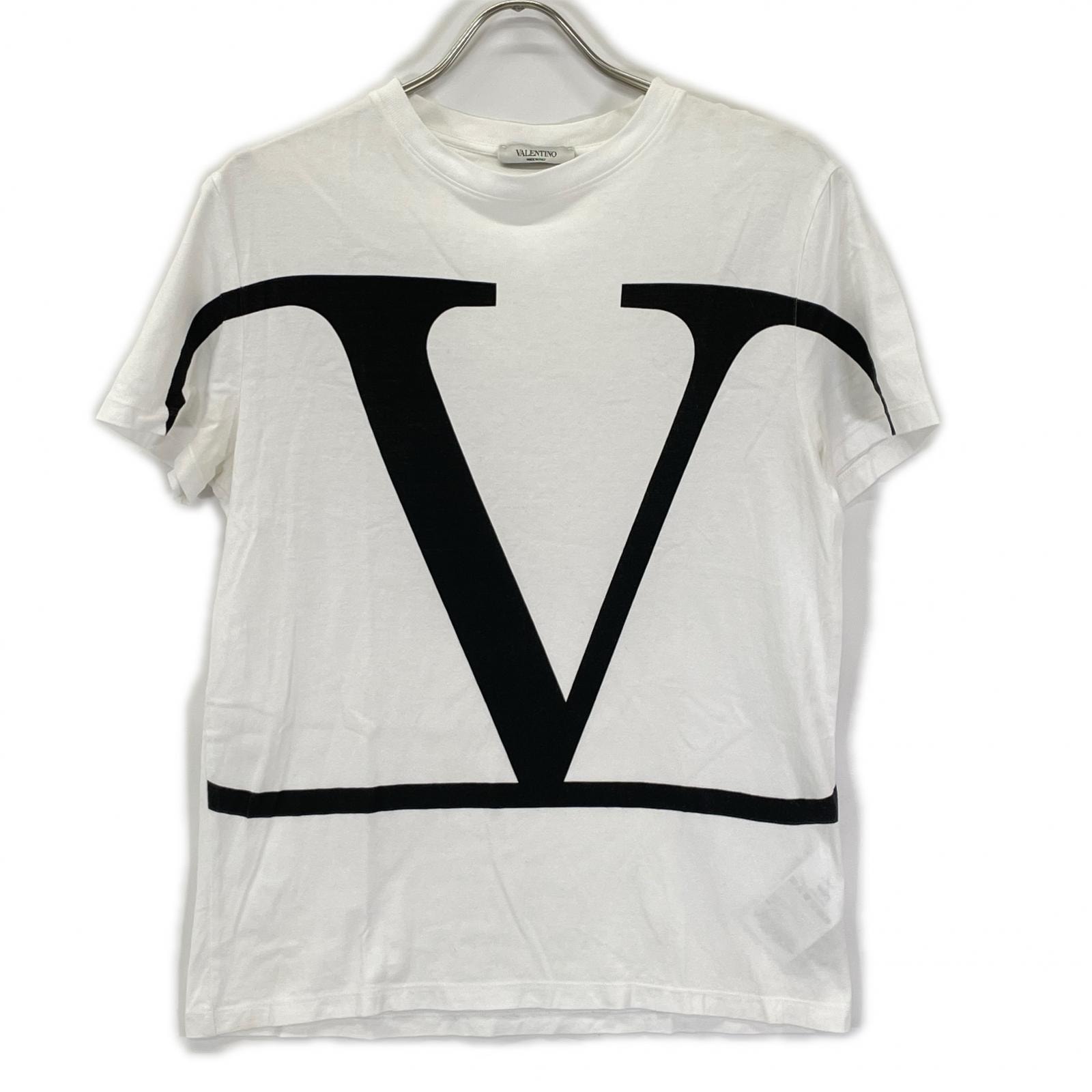 ヴァレンティノ SV3MG02T5F6 ホワイト コットン ロゴ Tシャツ