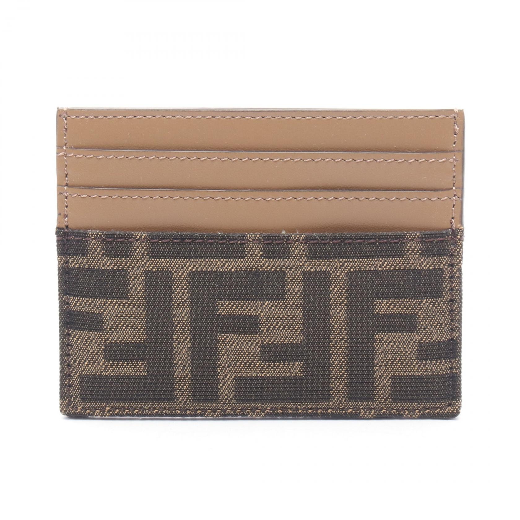 フェンディ FENDI ズッカ カードケース アクセサリー キャンバス レザー レディース ブラウン系 8M0445A98PF0A6E 【新品】